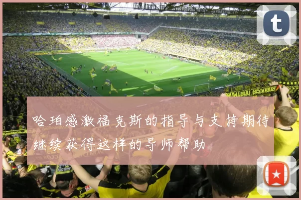 哈珀感激福克斯的指导与支持期待继续获得这样的导师帮助